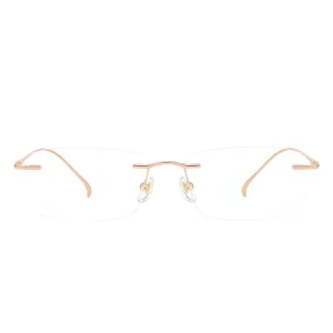 Frameless Blue Light Blocking Reading Glasses with Lightweight Titanium Frame for Women