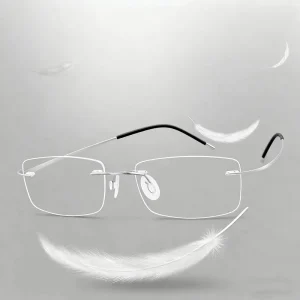 Frameless Metal Anti-Blue-Light Reading Glasses for Office and Business Use