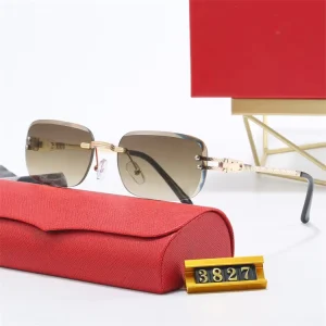 Frameless Rectangular UV400 Retro Sunglasses for Men and Women