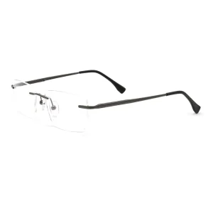 Frameless Rimless Titanium Eyeglasses 3-Piece Set for Men