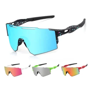 Frameless Running Glasses Polarized Bike Sunglasses Oversize Cycling Sunglasses for Outdoor Sports Eyewear UV400