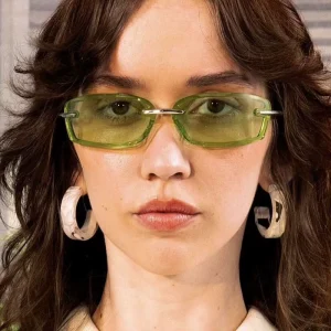 Frameless Small Frame UV400 Sunglasses New Future Style Women’s Advanced Sense High Quality Fashion