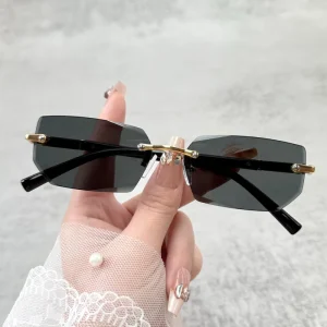 Frameless Square Sunglasses Jelly Color UV400 Unisex