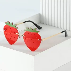 Frameless Strawberry Party Sunglasses for Women