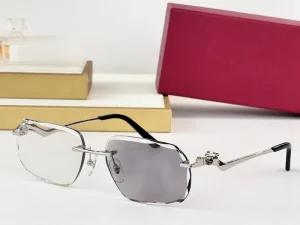 Frameless Sunglasses with UV Protection square Shape Metal Frame Brown Color Suitable for Both Men and Women Sunglasses