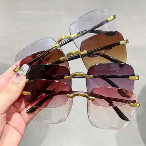 Frameless Trimmed Sunglasses for Men and Women