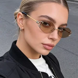 Frameless UV400 Color-Changing Retro Sunglasses