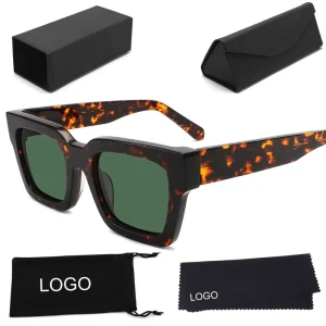 Free Sample High Quality Luxury Square Frame Sun Glasses Custom Logo Polarized Acetate Sunglasses