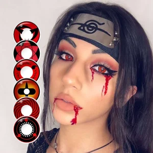 Free Shipping Sharingan Lens Contact Lenses 1 Year Eye Contacts Cosplay Red Eye Lens Lentes De Contacto Halloween