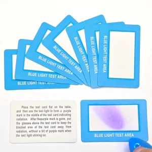 Full English Anti-Blue-Light Test Card for Eyeglasses