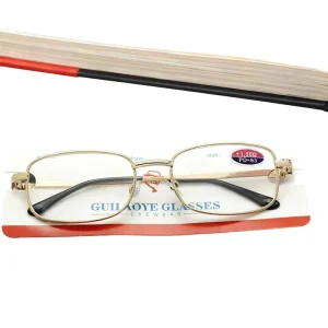 Full Frame Glass Metal Reading Glasses Transparent Lenses Small Face Fit Bagged Packaging Factory