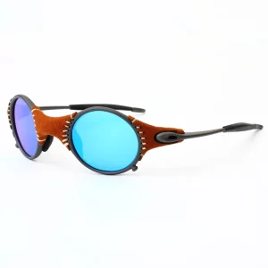 Full-Frame Round Zinc-Alloy Sport Polarized Sunglasses with UV400 Protection
