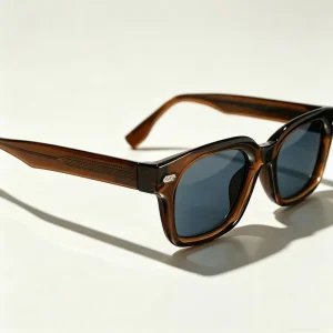 Full-Rim UV400 Square Sunglasses Black and Brown