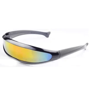 Futuristic Narrow Cyclops Visor Sunglasses Laser Eyeglasses Women Men Small Frame Personality Mirrored Len Costume Glasses