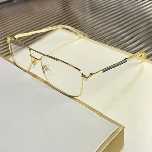 GG09860 Unisex Metal Square Full-Rim Eyglass Frames with Double Bridge
