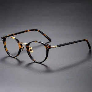 GMS819 Titanium Full-Frame Optical Eyeglass Frames for Men Gold Silver
