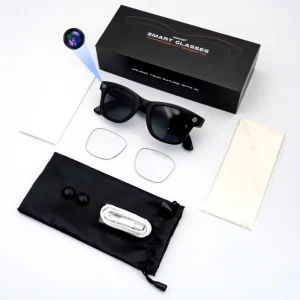 GS4 MAX Smart Glasses with 8MP Camera Real-Time Translation IP65 Waterproof Magnetic Charging