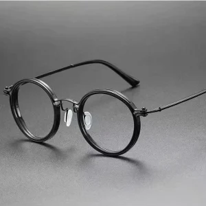 GWTNN Retro Round Frame Anti Blue Light Myopia Glasses Fashion Metal Eyeglasses Frames for Men Women
