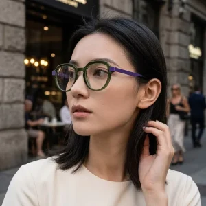 Geometric Acetate Hexagonal Optical Eyeglass Frames