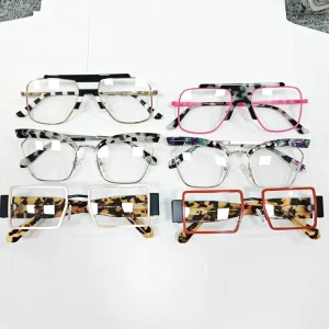 Geometric Square Metal Optical Glasses with Reinforced Frame Structure Designed for Long hour Office Daily Lifestyle Use