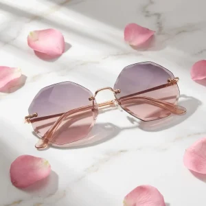 Geometric UV400 Women’s Sunglasses Polarized TAC Lens Metal Frame