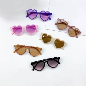 Girls Heart-Shaped White UV400 Sunglasses