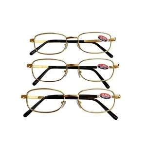 Glass Reading Glasses for Men and Women Simple Metal Frame Presbyopic Eyewear