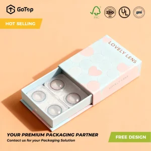 GoTop Contact Lenses Gift Box Customizable Design Secure Inner Tray Eyewear Branding Retail Packaging Eco Friendly Spot UV