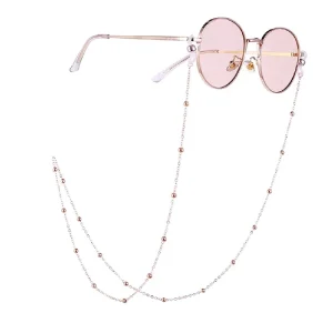 Gold Color Copper Beaded Sunglasses Chain Cord