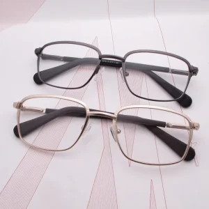 Gold Gun Color Metal Optical Eyeglass Frames for Women and Men