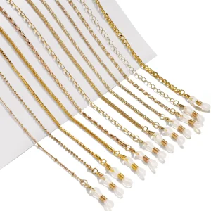 Gold Plated Eyeglass Chain Metal Sunglasses Eyewear Strap Facemask Holder Reading Glasses Retainer for Women