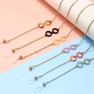 Gold Plated Masking Holder Elegant Eyewear Jewelry Acrylic Glasses Neck Strap Color Women Chain Sunglasses Accessories