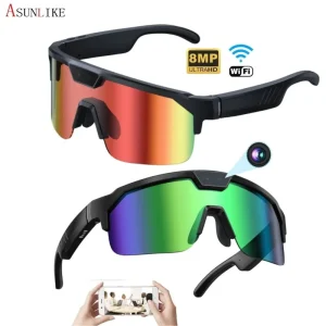 Google Q01 AI Smart Eyewear 8MP Camera Real Time Translation Sports Sunglasses UV Protection 1080P Video IPX 6 Waterproof