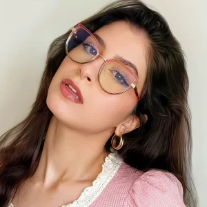 Gradient-Color TR90 Optical Eyeglass Frames with Anti-Blue-Light Lenses for Women
