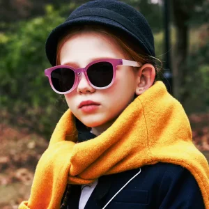 Gradient TR90 Foldable Square TAC Polarized Sunglasses for Children