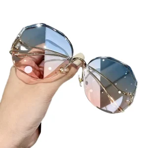 Gradient UV400 Rimless Metal-Frame Sunglasses