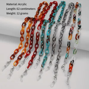 Green Removable Acetate and Plastic Eyeglasses Chain Holder