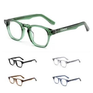 Green Vintage Square Acetate Optical Eyeglass Frames, Unisex