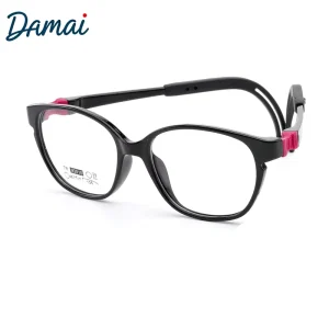 HJ93010 TR90 Optical Frames Custom Logo Solid Color Oval Classic Style Lightweight Kids Daily Wear Youth Glasses Frame