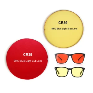 HMC Coating CR39 Eyeglasses Lenses Red Yellow Orange 84% to 99% Anti-Blue-Light Blocking