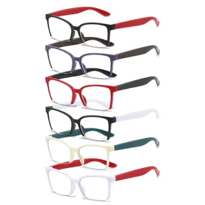 HS2203 1pc PC Slim Half Rim Squared Lens Blue Light Blocking Lightweight Unisex Presbyopia Eyeglasses