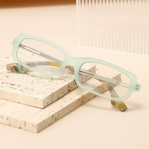HS2224 Full Rim Rectangular PC Frame Lightweight Unisex Reading Glasses with White Lens for Presbyopia