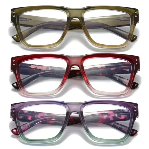 HS8812 1pc PC Over Sized Frame Frame with Rivets Blue Light Blocking Unisex Men Women Glass Frame