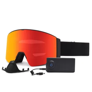 HUBO Heated Ski Goggles PRO TPU Frame Anti-Fog Coating Adjustable Strap Interchangeable Lens UV400 Protection For Men Women