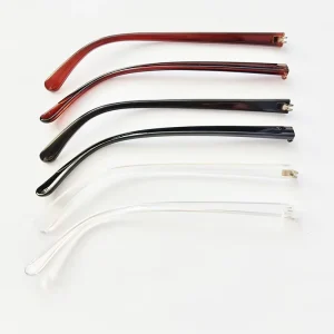 HY-TMJT-01 Black and Brown Plastic Glasses Temples, 8.1mm Width, 140mm Length