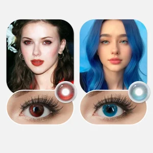Haipurecon High Quality Soft Cosmetic Beauty Contact Lenses New Natural Red Blue Color Makeup Two Pieces 40% Water