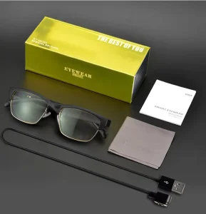 Half-Frame Polarized Sports Smart Sunglasses with Wireless Audio and Anti-Blue Light Lenses
