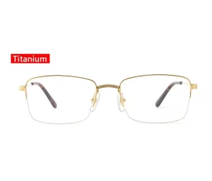 Half-Frame Titanium Semi-Rimless Optical Frames for Men