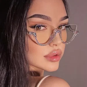 Half-Frame Women’s Cat-Eye Optical Eyeglass Frames