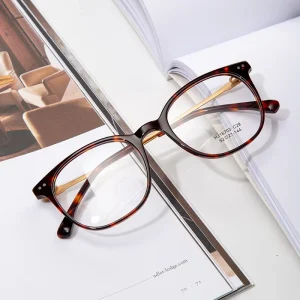 Half-Titanium Eyeglass Frames Anti-Blue-Light Computer Glasses
